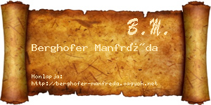 Berghofer Manfréda névjegykártya